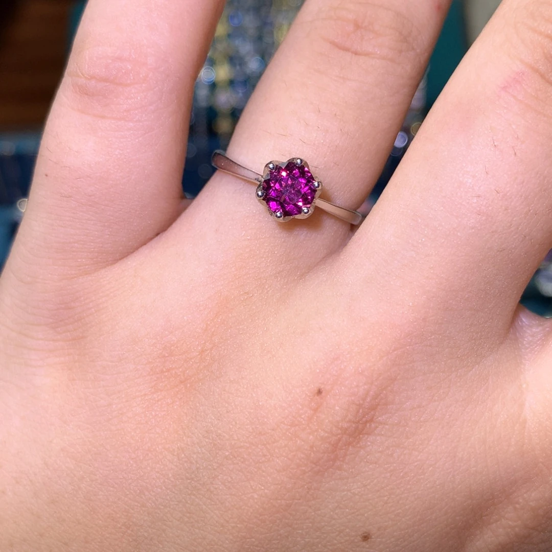 银S925镶嵌戒指石榴石