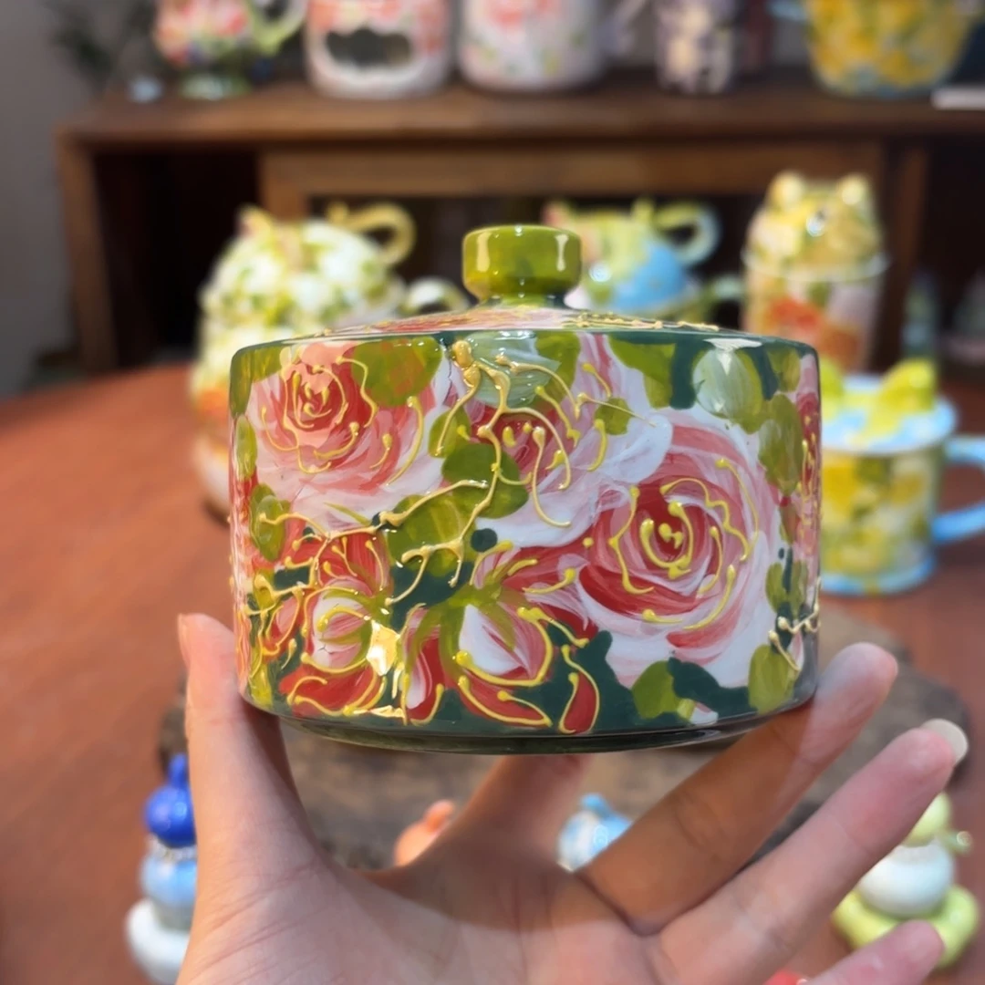 景德镇手绘高温釉下彩陶瓷茶具