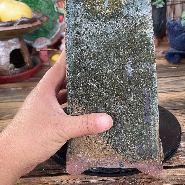 手工粗陶透气花盆12