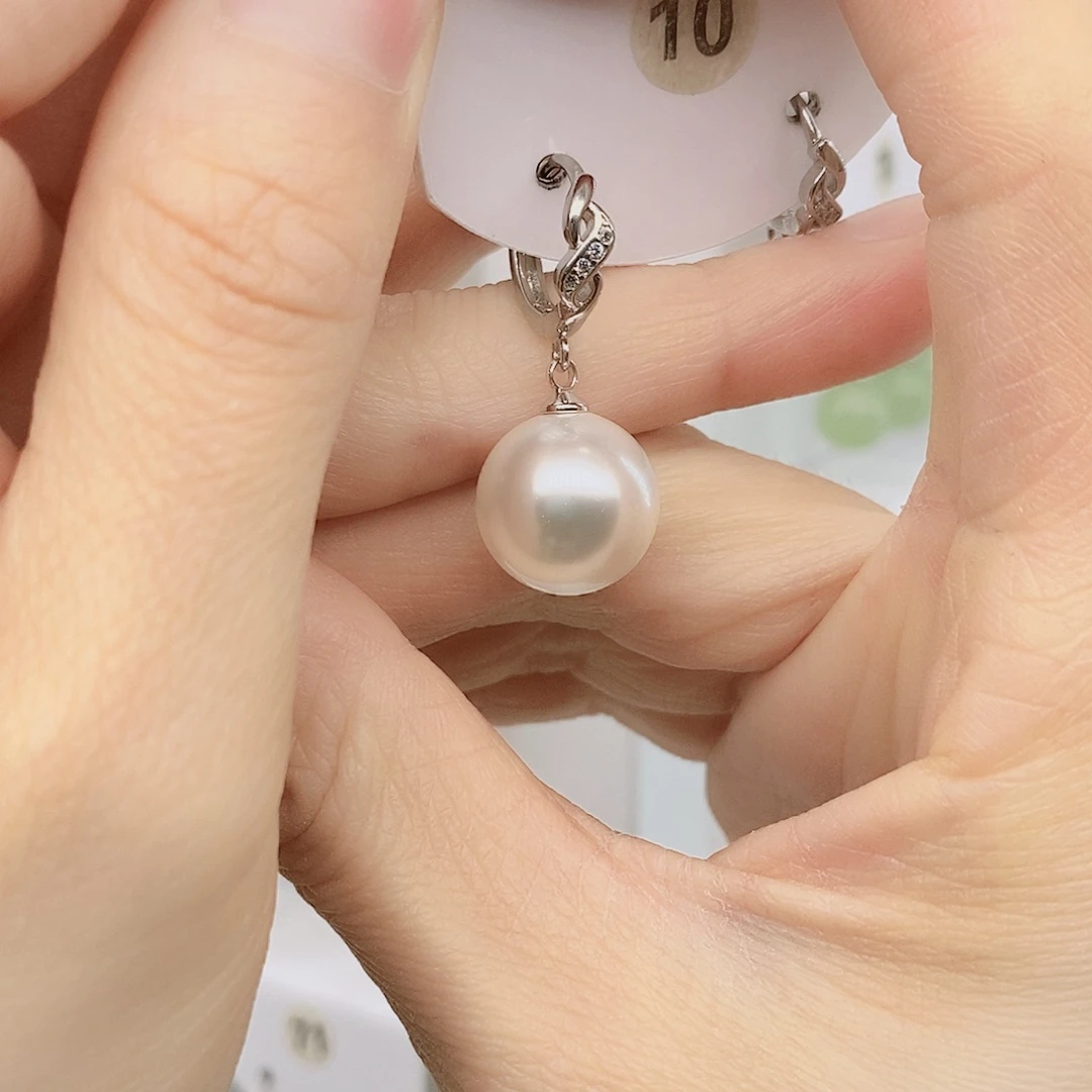 925银14毫米白貝珠