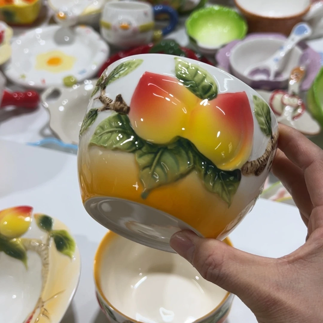 陶其他高温陶瓷釉下彩微瑕！