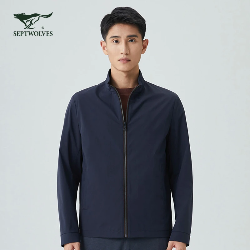 【商场同款】七匹狼男士秋季新款立领商务夹克快干行政风外套1184