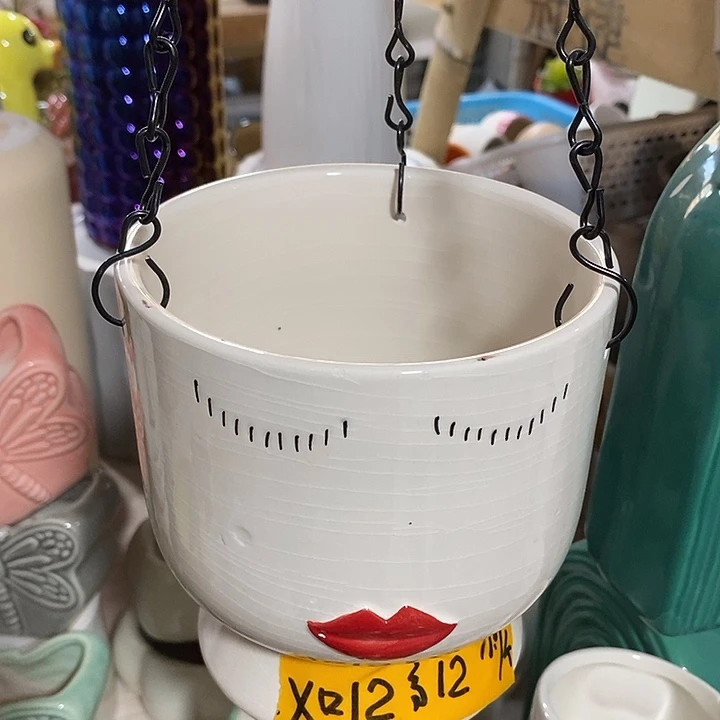 陶盆有孔 瑕疵针孔漏釉介意勿拍口 12高12