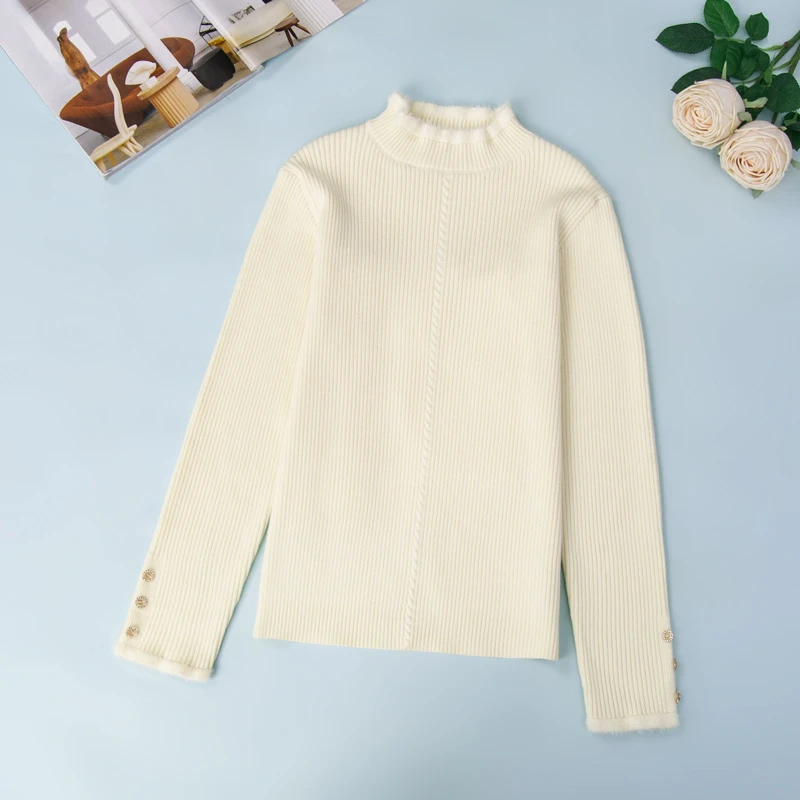 2527女童毛衣2025新款爆款冬款大童独特洋气时髦针织打底内搭上衣