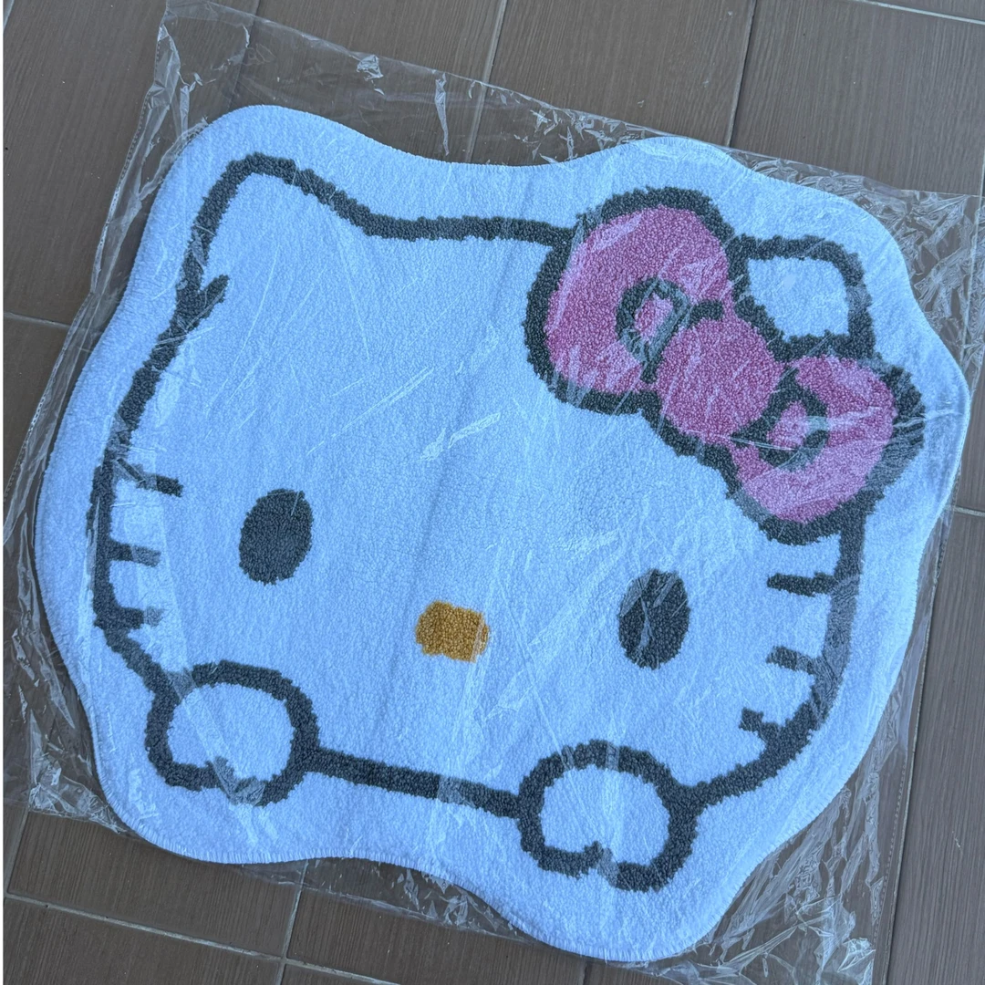 【济州岛限定】粉色蝴蝶结kitty地毯 毛绒毯 kitty摆件
