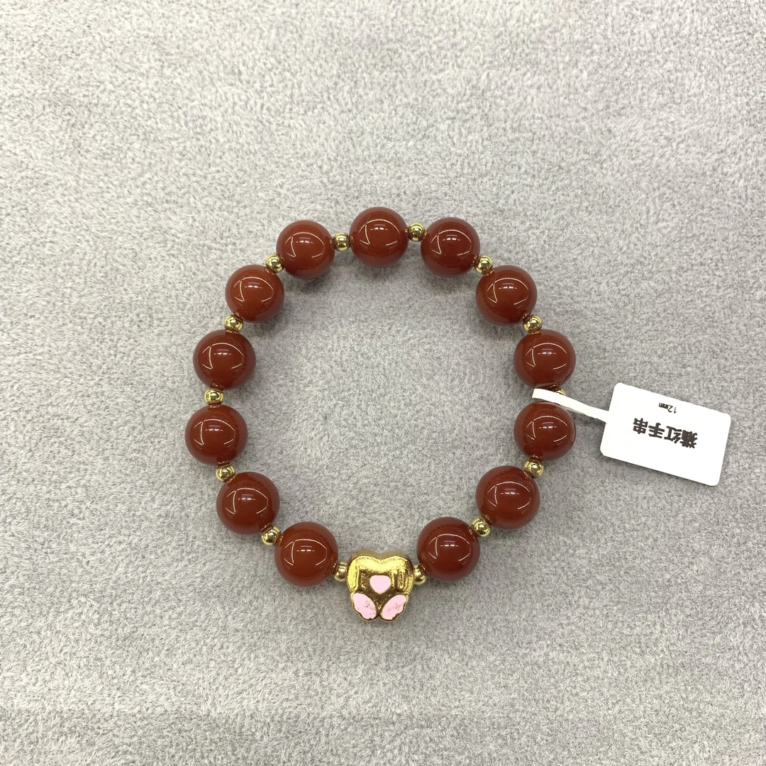 猫红玛瑙手串12mm