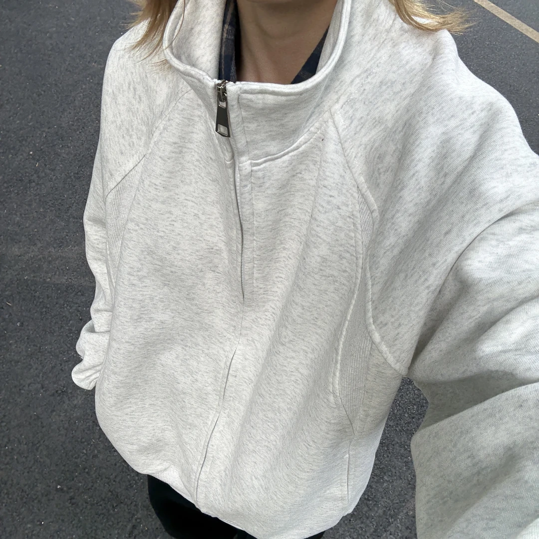 结构设计感纯色立领外套男秋季新款美式百搭休闲质感超好卫衣夹克