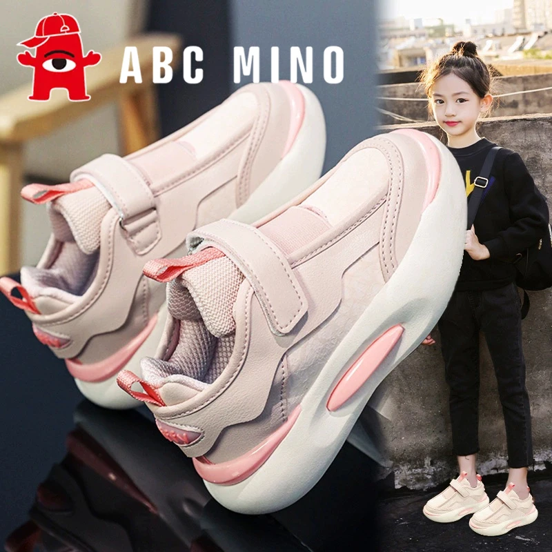 ABC MINO女童鞋子秋季新款软底防滑儿童运动鞋女孩老爹鞋小白板鞋