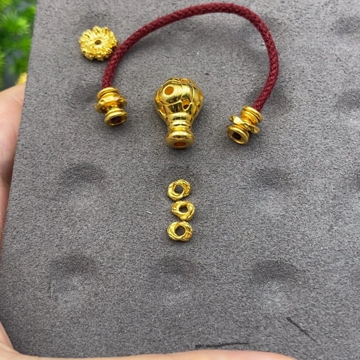 Y****玻璃足银福禄12mm锤纹轴淘