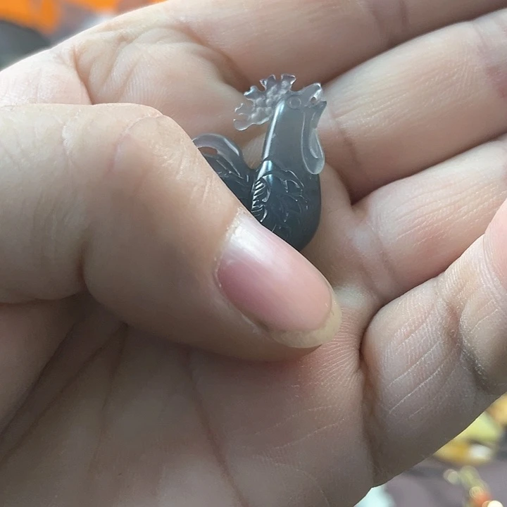 蛇纹石玉颈饰合金鹤*鳌