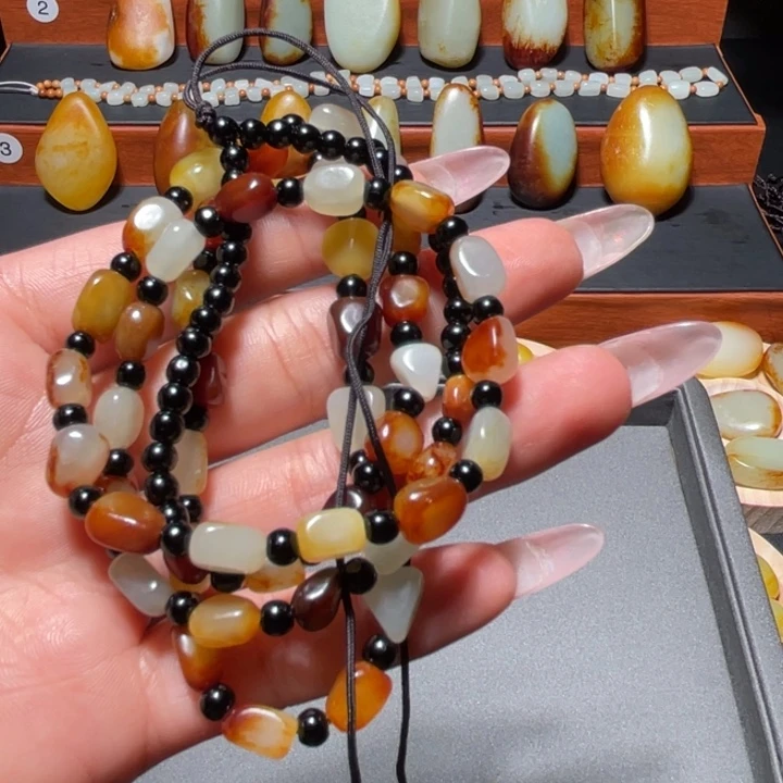 百***合手链未镶嵌和田玉