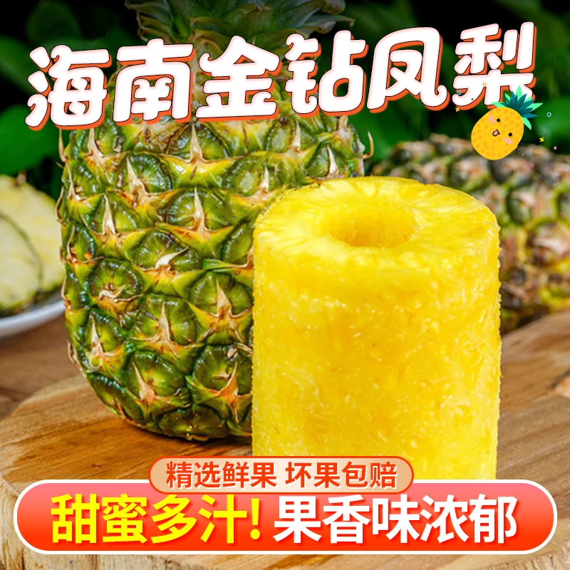 海南直发海南金钻凤梨手撕凤梨4.5斤-7.3斤 新鲜水果