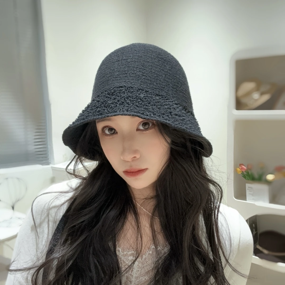 汇汇-高品质 亚麻 冰丝渔夫帽女春夏新款 显脸小 遮阳防晒帽盆帽