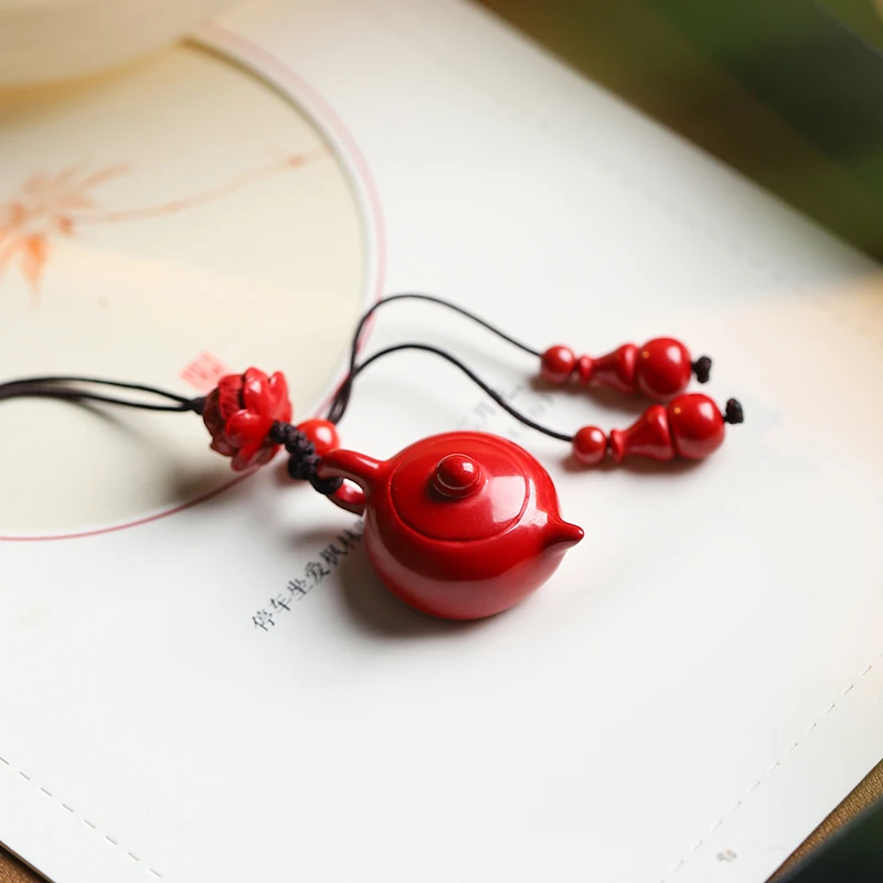 含辰砂工艺品把把壶朱砂手机挂绳钥匙扣本命年平安转运