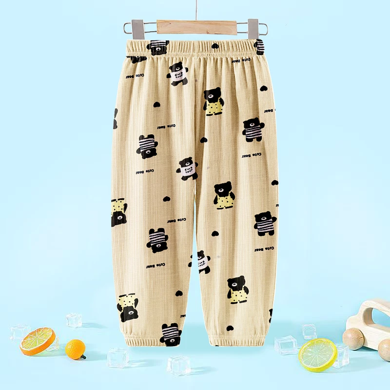 女童夏季薄款冰丝防蚊裤2025新款儿童夏天凉爽防晒裤宝宝束脚裤