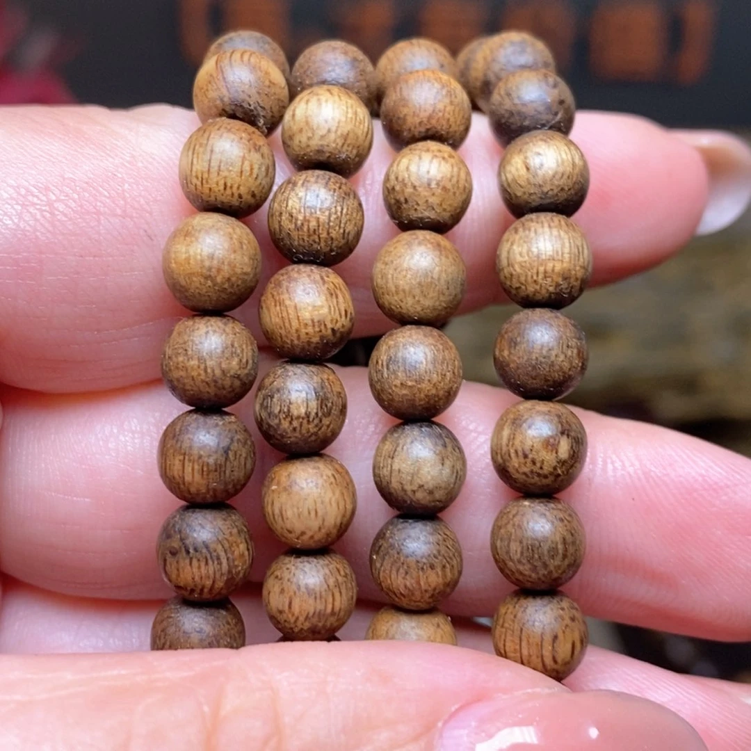 沉香手串越南芽庄绿棋楠金丝蜜结帝王06×108