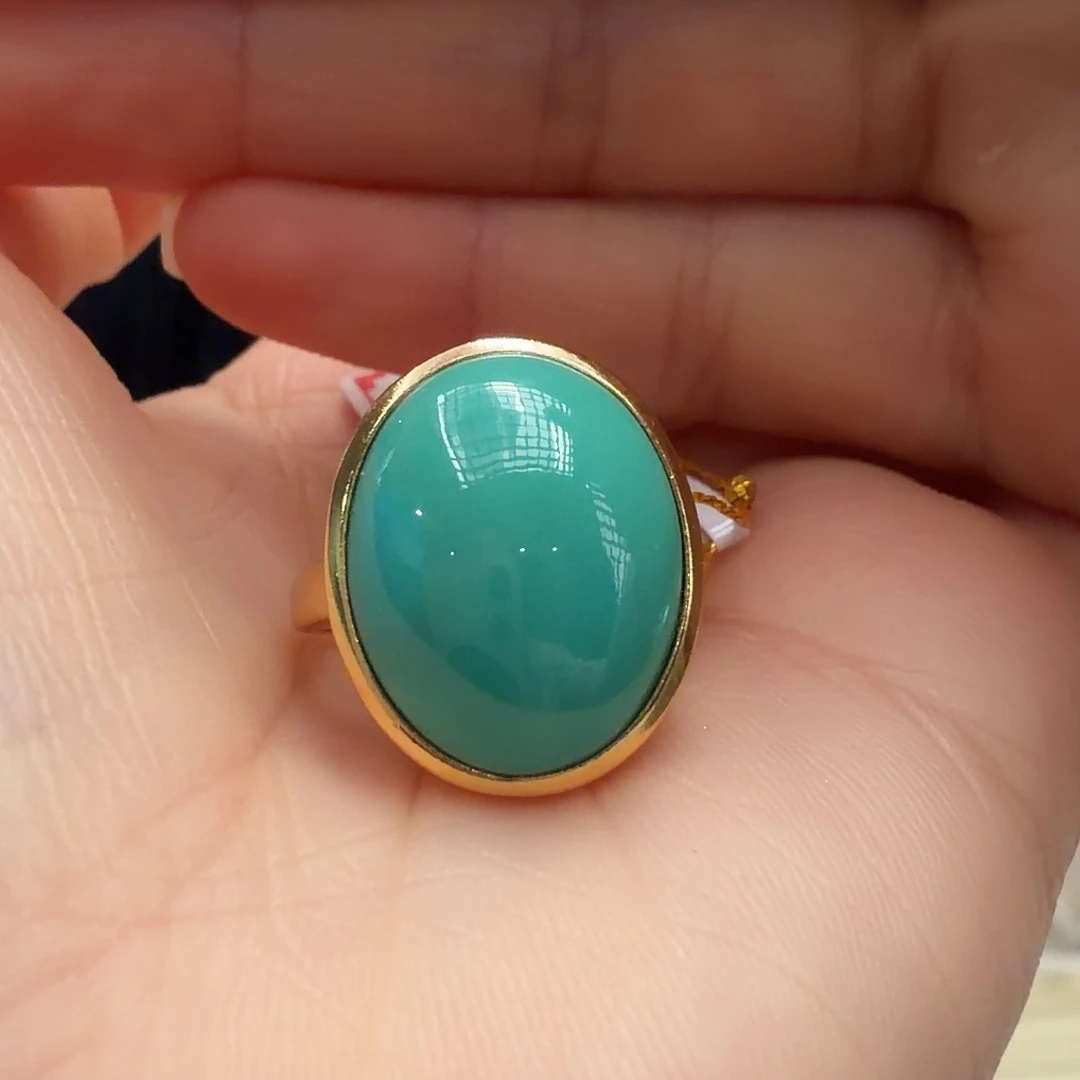 绿松石银S925镶嵌戒指