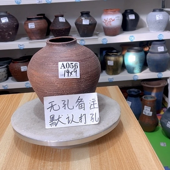 红陶手工制作工艺花盆