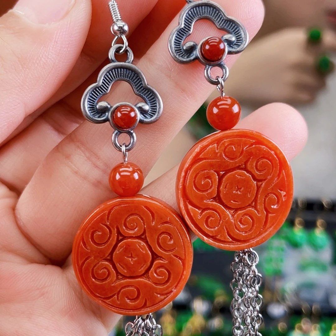 翡翠未镶嵌耳饰饰品