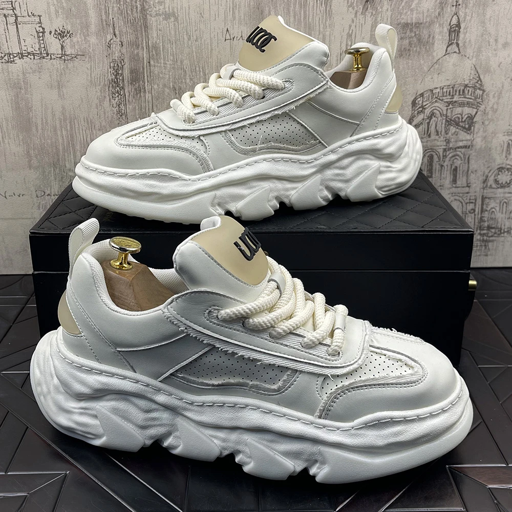 鞋子男新款溶解底老爹鞋春季小众潮牌厚底男鞋百搭跑步运动休闲鞋