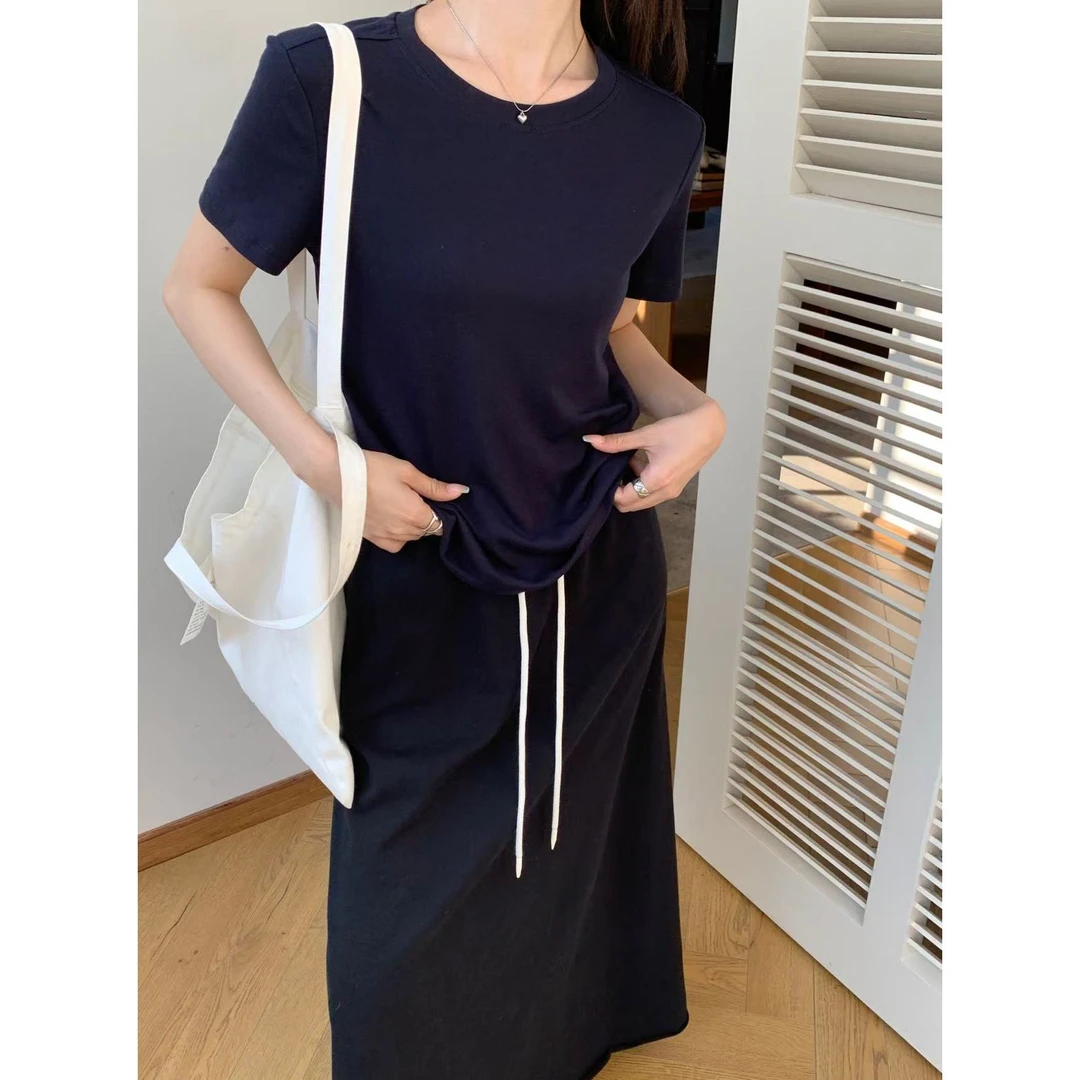 【排单5-7天左右】闰熙4-圆领韩系纯色短袖#9090