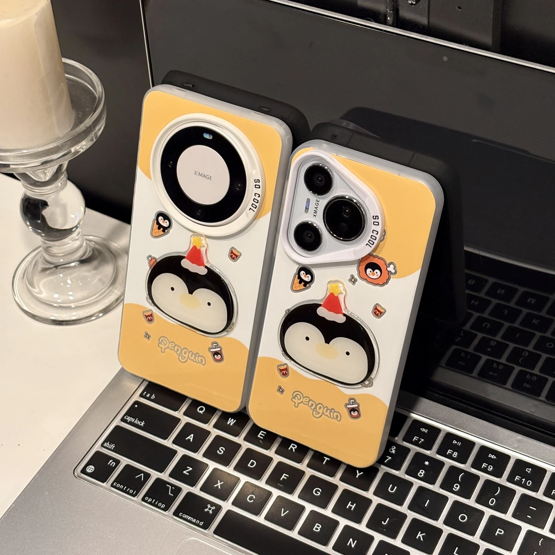 麦当当企鹅适用苹果17pro手机壳16pm小众华为p80彩银vivo小米oppo