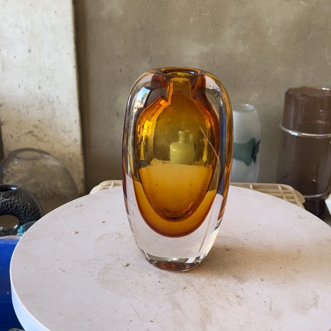 弘扬琉璃花器微瑕麻面高度23