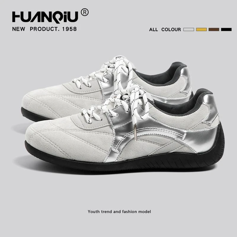 环球内增高德训鞋女款2025新款秋季百搭休闲舒适赛车鞋子学生女鞋