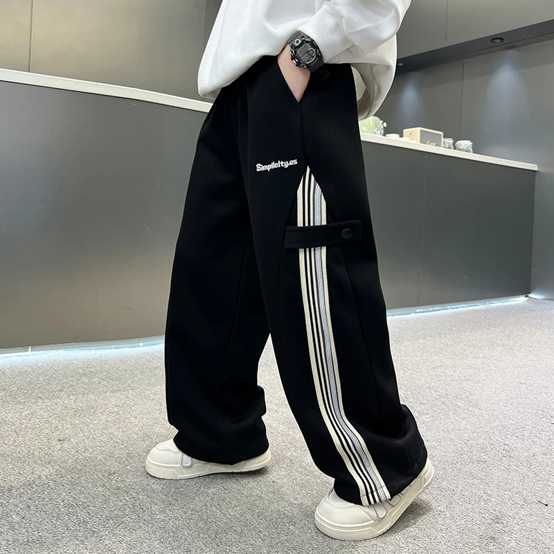 男童阔腿裤秋季2025新款中大童儿童裤子直筒长裤宽松男孩休闲裤潮