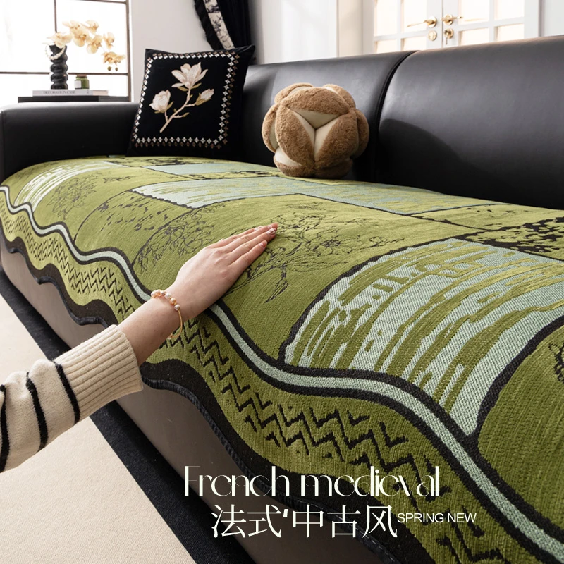 异形直排沙发垫2025年新款雪尼尔四季通用沙发套罩防滑沙发盖布巾