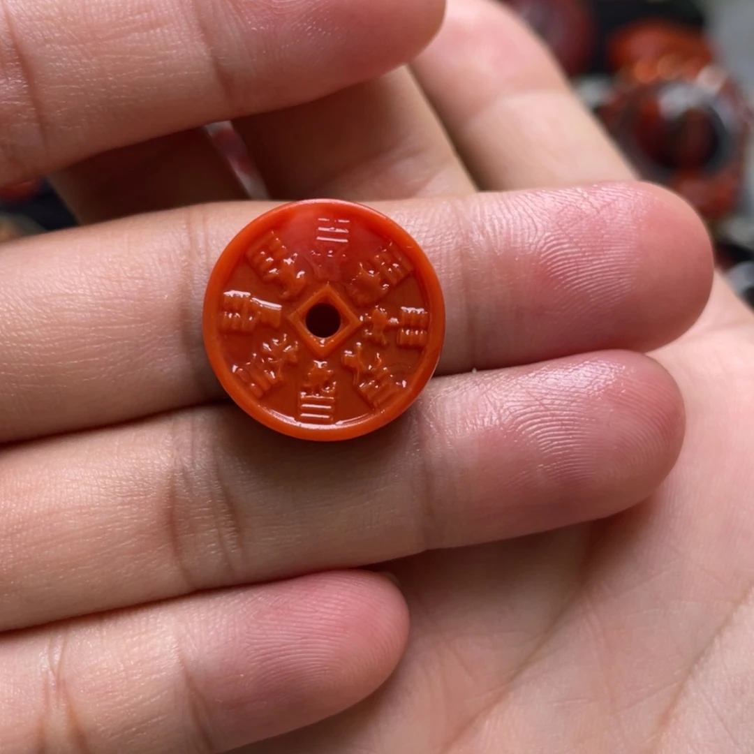 【闪购商品】未镶嵌雕刻钱币19m南红玛瑙