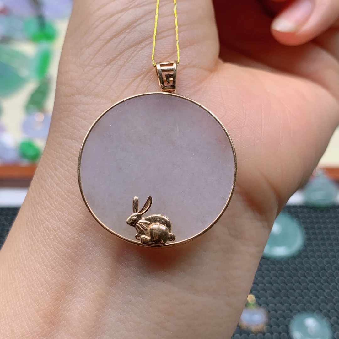 缅甸天然A货翡翠，冰润无事牌 编号695/529尺寸30-3.5