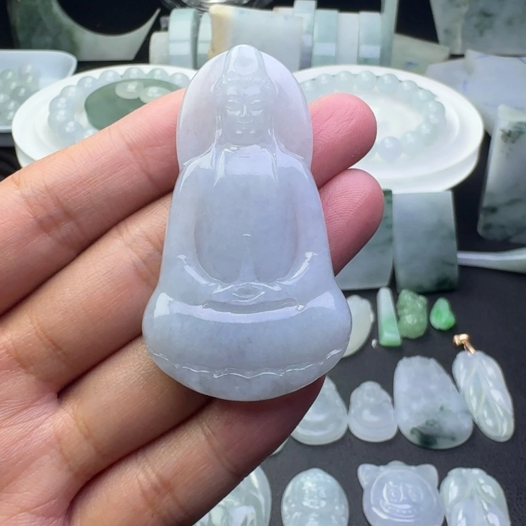颈饰未镶嵌翡翠素衣观