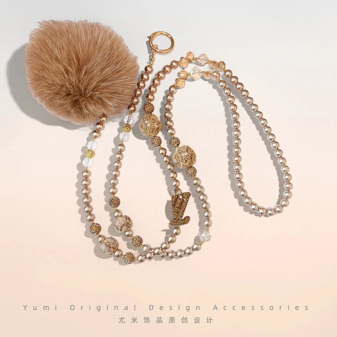 尤米原创设计手机链高端女款防丢手机挂链绳节日百搭礼物L2477