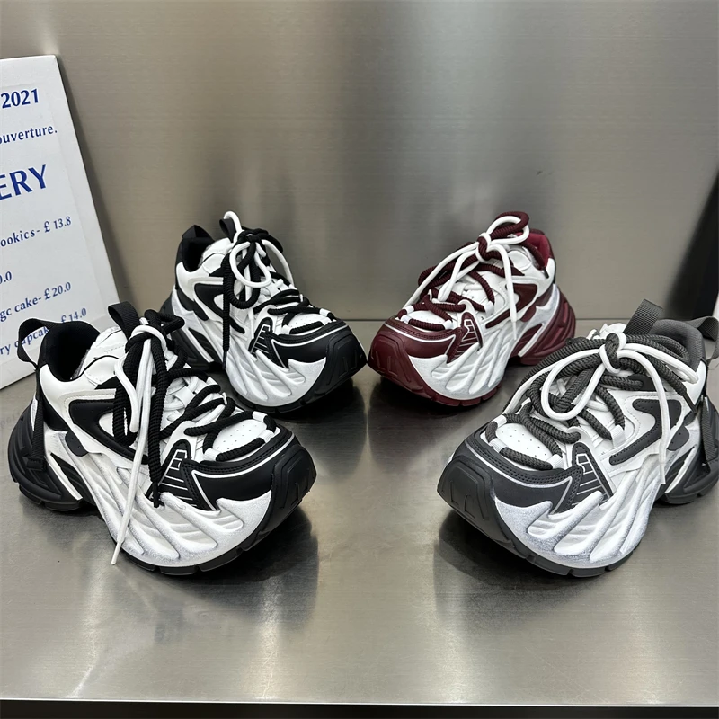 女士运动鞋时尚休闲百搭透气厚底网红情侣黑色ins新款高定潮流鞋