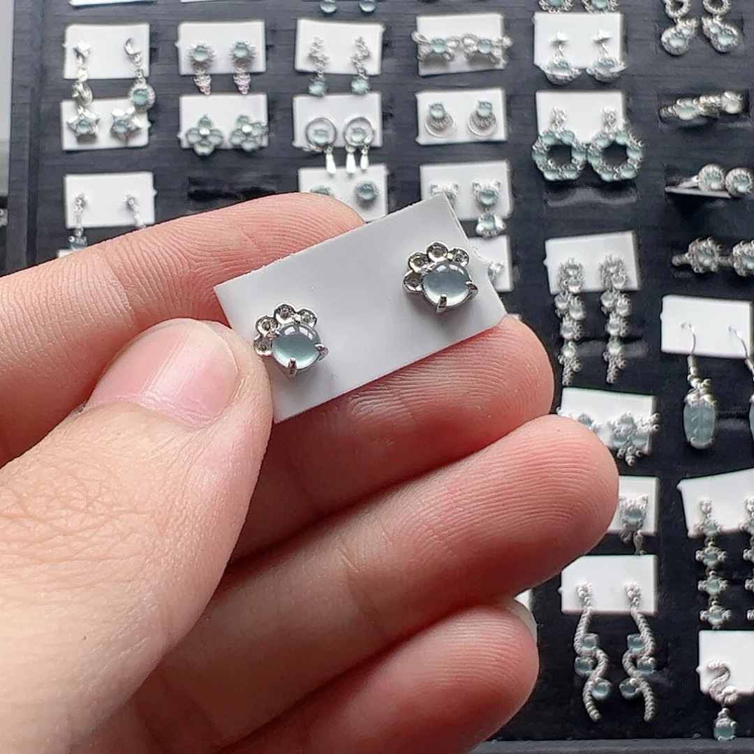 银S925镶嵌手链翡翠雾*不退不换