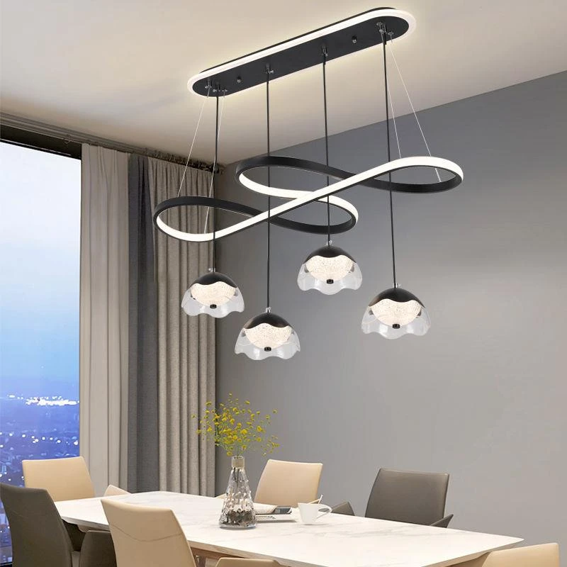 led餐厅灯新款北欧简约后现代饭厅灯创意吧台灯奶茶店理发店吊灯