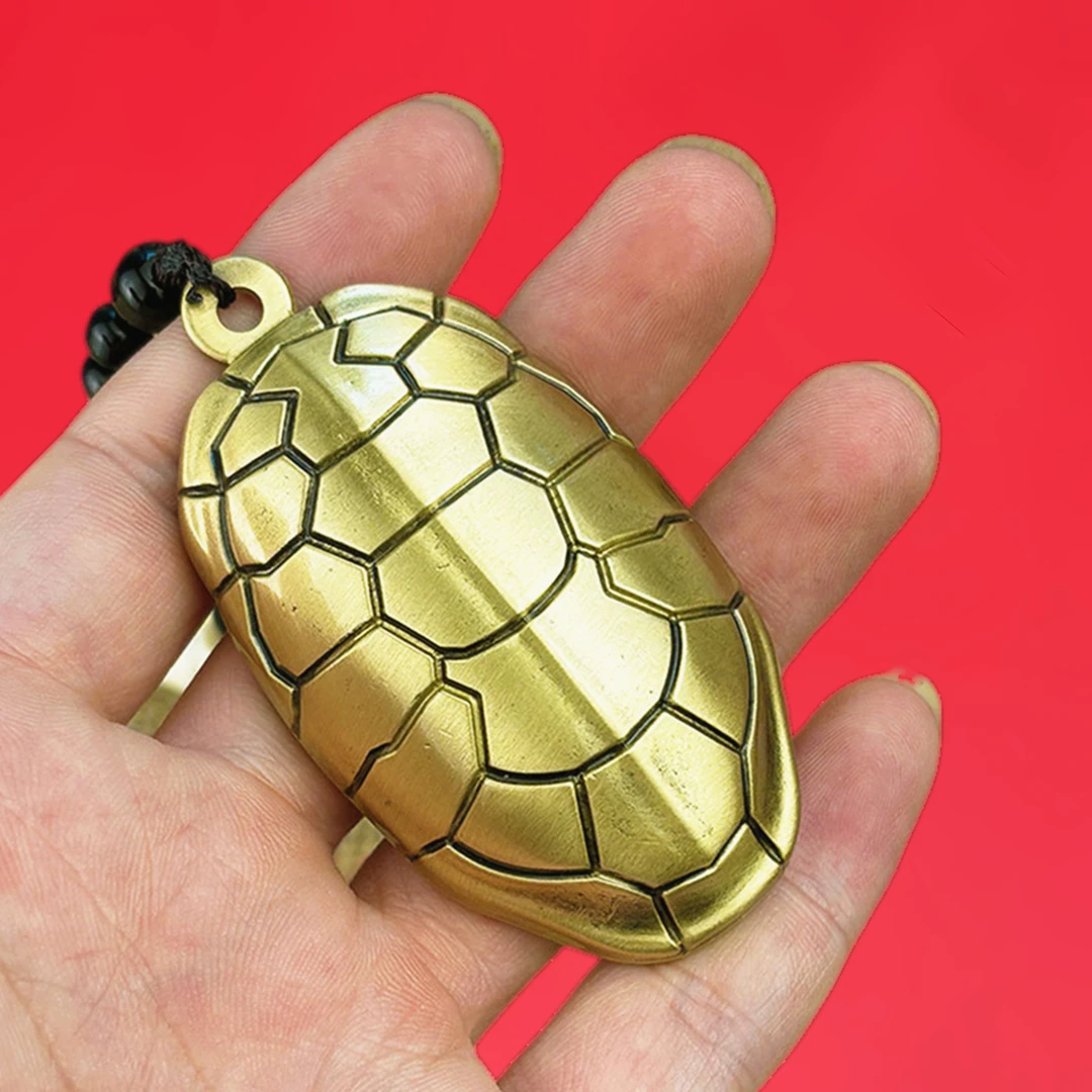 黄铜实心富甲天下乌龟壳手把件摆件镇纸茶宠挂饰解压铜器男生礼品