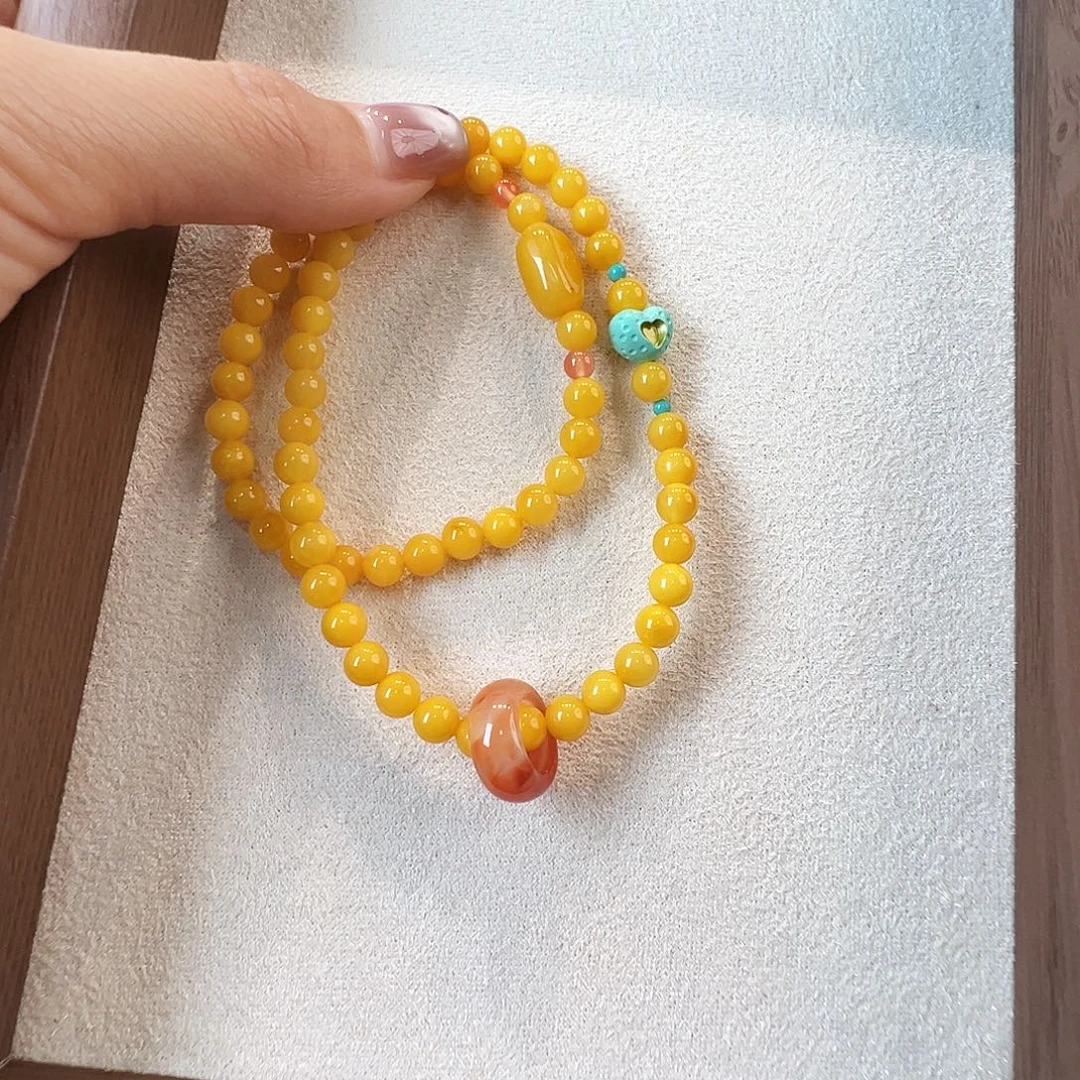 未镶嵌蜜蜡手链蜜蜡5.5mm