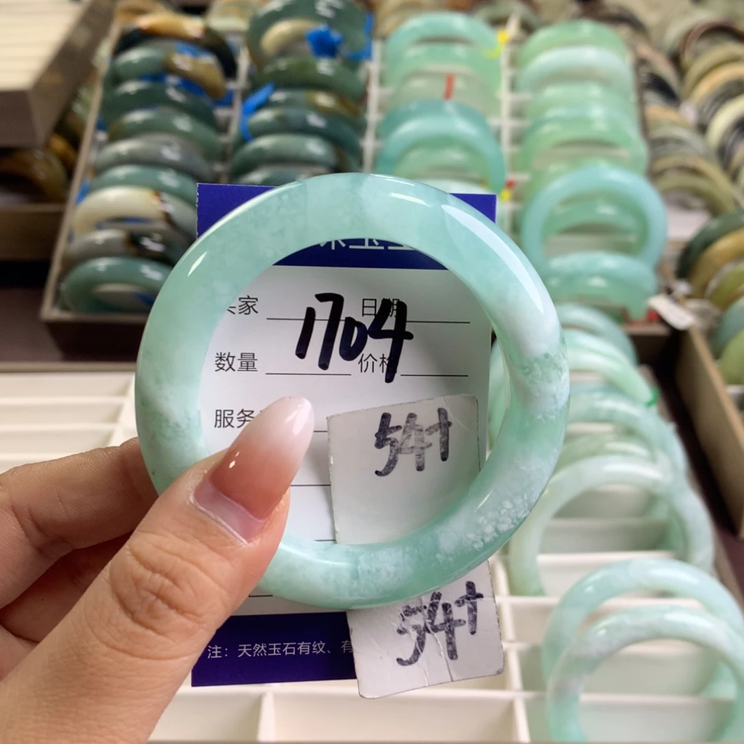 蛇纹石玉未镶嵌手镯1704