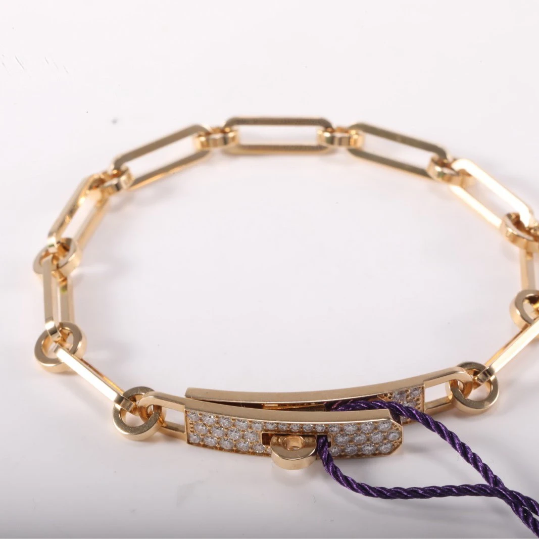 99新 Hermes/爱马仕 【念念】kellychaine 手链 18K黄金/钻石 ST