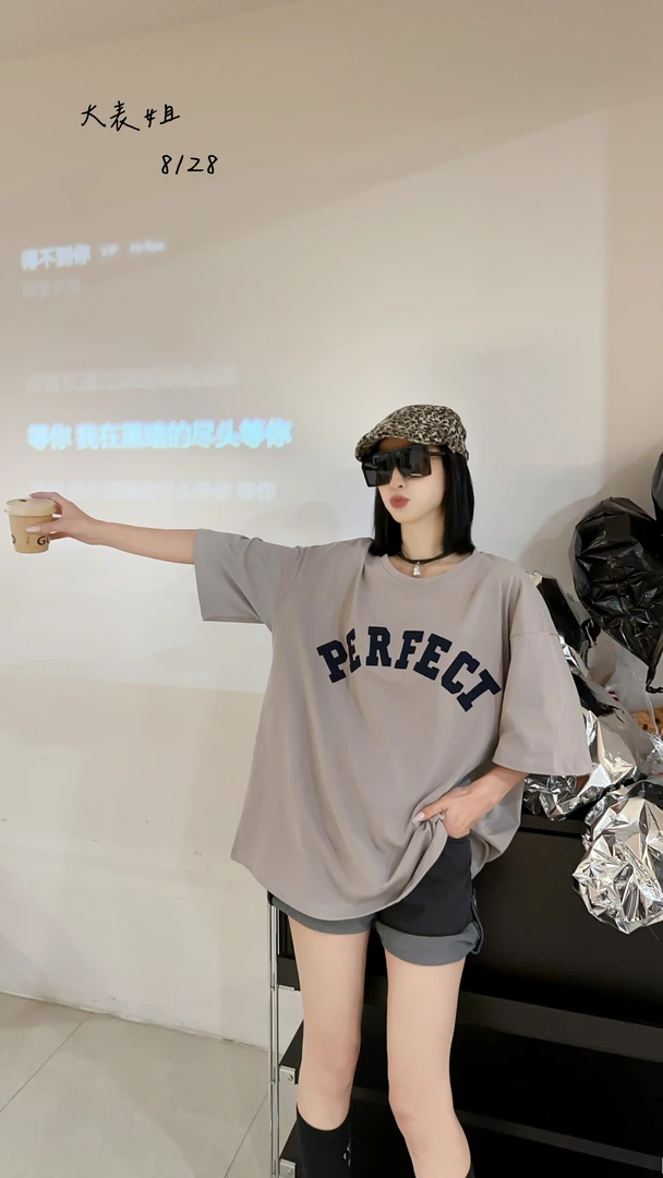 8128 大码女装短袖t恤女夏季新款韩版宽松中长款半袖上衣ins潮