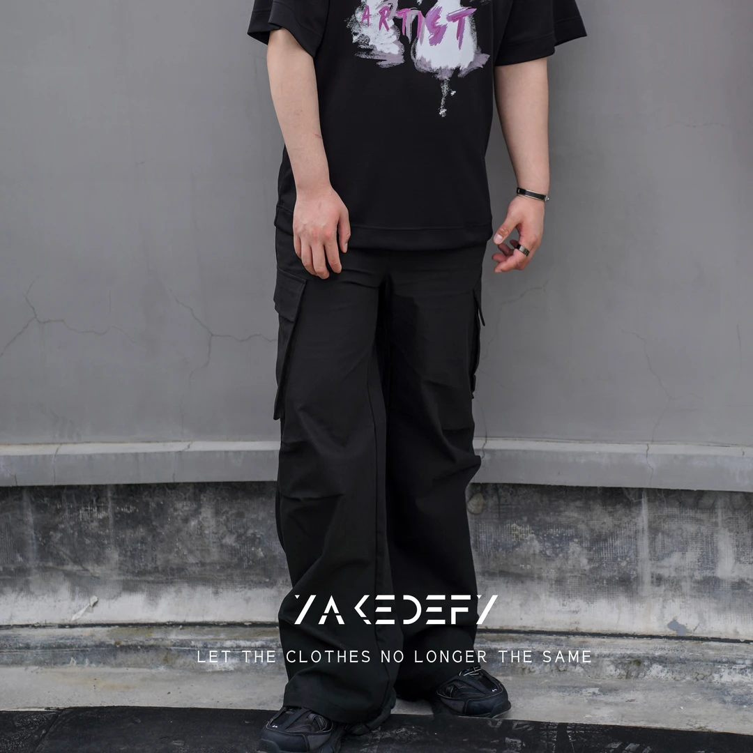 YAKEDEFY 清仓原259 | 高街质感玩家百搭黑色工装休闲裤 不退不换