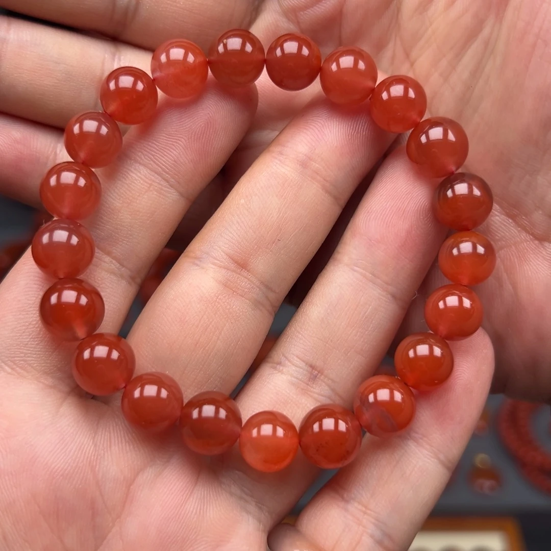 未镶嵌冰红手串（9mm+）南红玛瑙