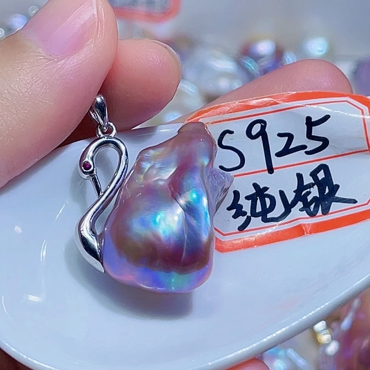淡水珍珠银S925镶嵌颈饰