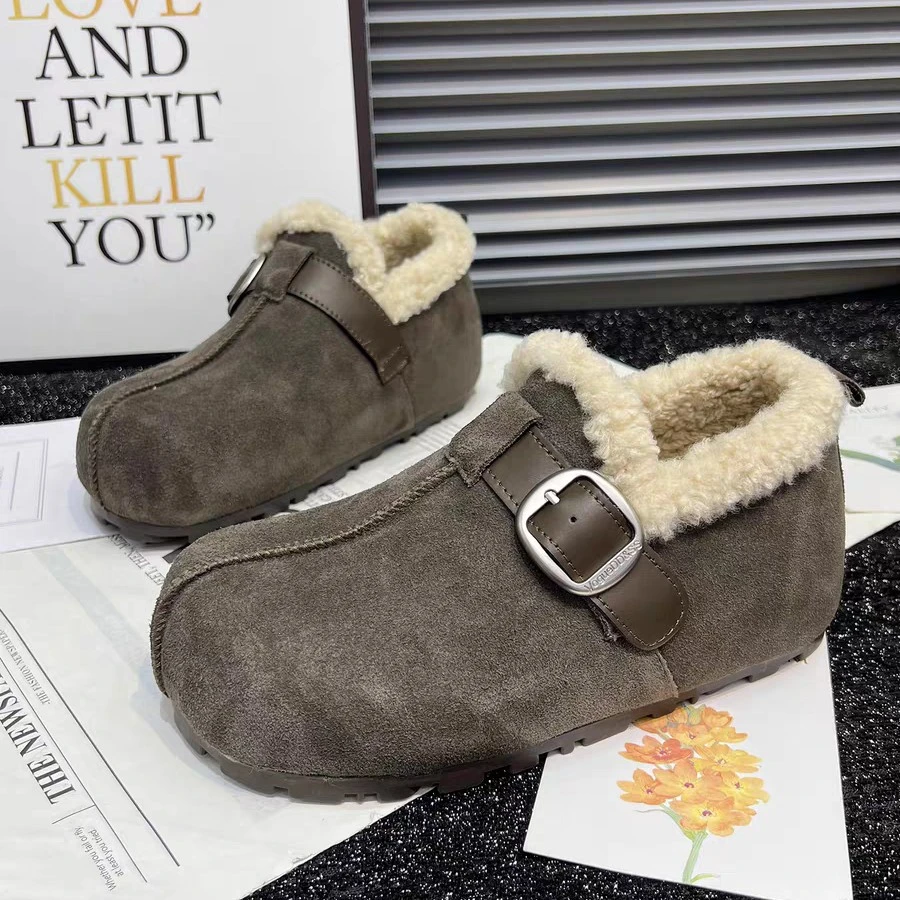 【十六号】伊乔圣娜勃肯鞋冬季加绒保暖鞋舒软全包勃肯雪地靴1919-7