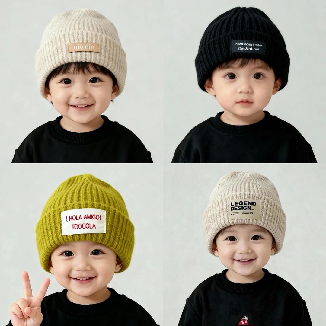 宝宝帽子户外毛线帽护耳帽针织帽中大童秋冬帽子冷帽保暖套头帽
