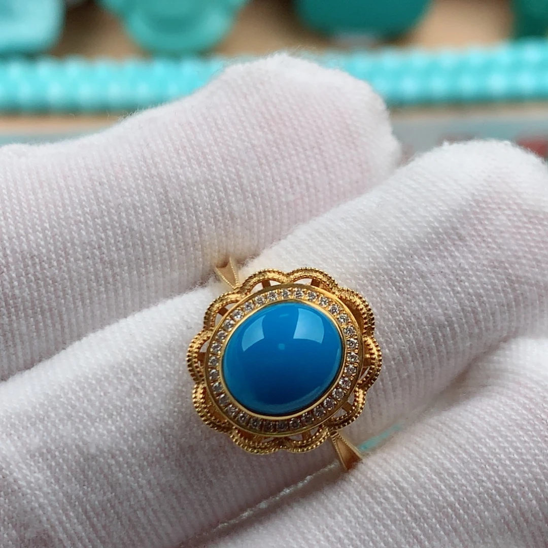 绿松石18K金镶嵌发饰