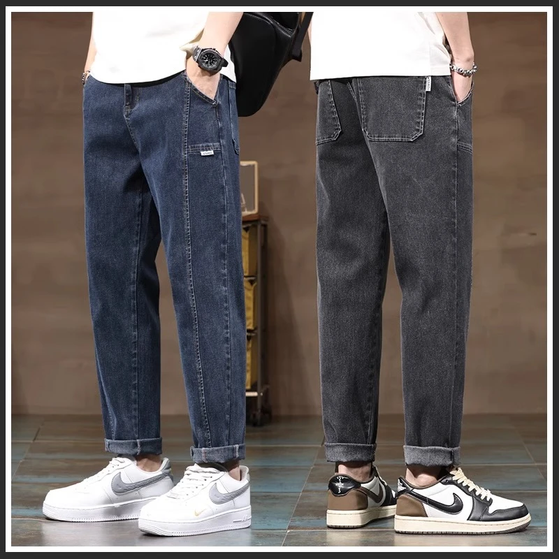 男士牛仔裤男款2025春季新款宽松直筒裤子男潮流帅气长裤百搭男裤