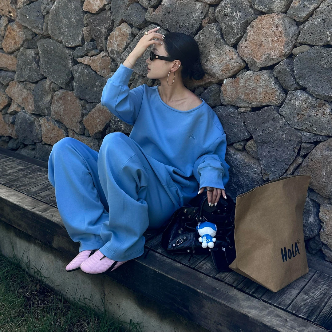 慵懒风法式棉麻衬衫套装女2025年初秋随性宽松防晒上衣长裤两件套